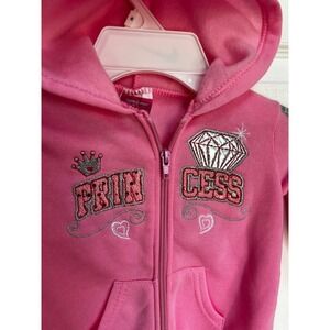 Diva 24MOS‎ Pink Princess Diamond Zip Up Hoodie Girls Toddler